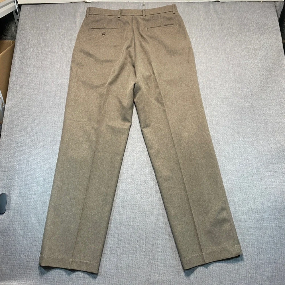 Vintage Levis Action Slacks Mens 34x32 Tan Brown Polyester‎ Straight Leg Pants